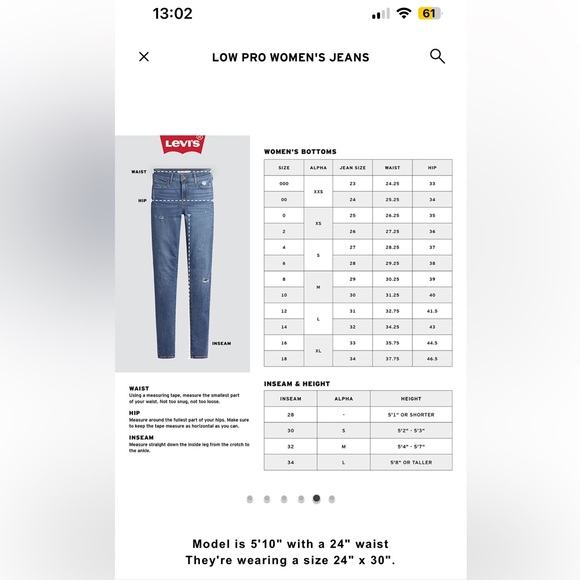 Levi’s Women’s Low Pro Jeans NWT - Picture 5 of 12